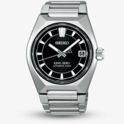 Seiko Mens King Seiko 'Tokyo Highway'  Black Dial Titanium Bracelet Watch HKF003J1