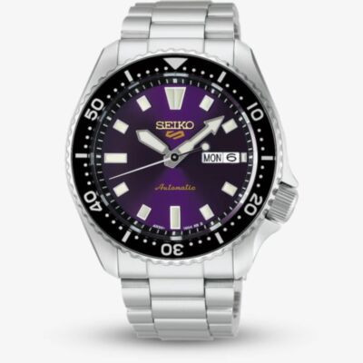 Seiko Mens Limited Edition 5 Sports SKX 145th Anniversary Purple Dial Bracelet Watch HDB003K1