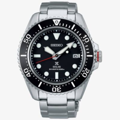 Seiko Mens Prospex Solar Black Diver Watch SNE589P1