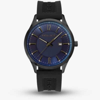 Police Mens Laser Blue Dial Black Plastic Strap Watch PEWJN2194440
