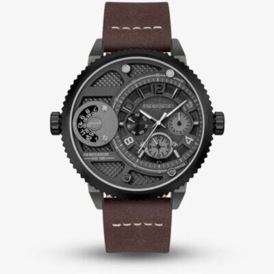 Police Mens Ray Brown Leather Strap Chronograph Watch PEWJF2195242