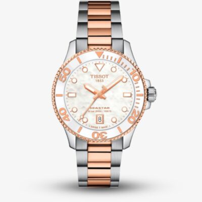 Tissot Mens Seastar 1000 Two-Tone Mother Of Pearl Dial Watch T120.210.22.111.00