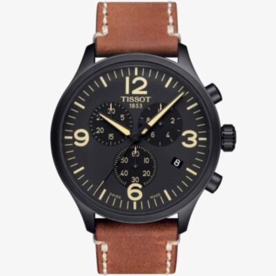 Tissot Mens T-Sport Chrono XL Brown Leather Strap Watch T116.617.36.057.00