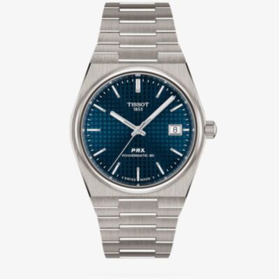 Tissot Mens PRX Blue Dial Titanium Bracelet Watch T137.807.44.041.00