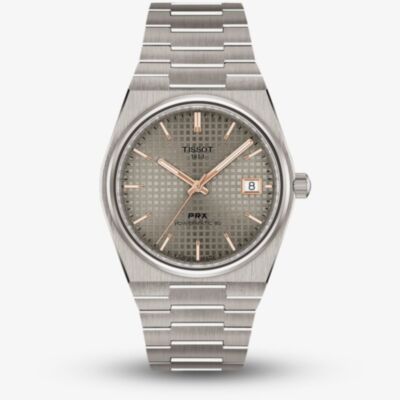 Tissot Mens PRX Anthracite Dial Titanium Bracelet Watch T137.807.44.061.00