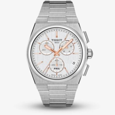 Tissot Mens PRX Silver Chronograph Dial Bracelet Watch T137.417.11.031.00