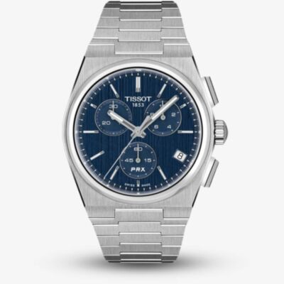 Tissot Mens PRX Blue Chronograph Dial Bracelet  Watch T137.417.11.041.00