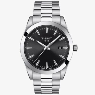 Tissot Mens Gentleman Black Dial Bracelet Watch T127.410.11.051.00