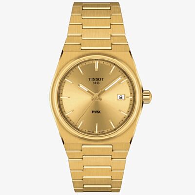 Tissot Mens PRX 35mm Gold Plated Watch T137.210.33.021.00
