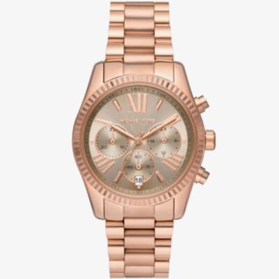 Michael Kors Ladies Lexington Rose Gold Chronograph Watch MK7217