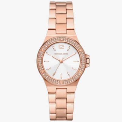 Michael Kors Lennox Rose Gold Plated White Dial Watch MK7279