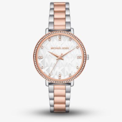 Michael Kors Ladies White Dial Two Tone Watch MK4667