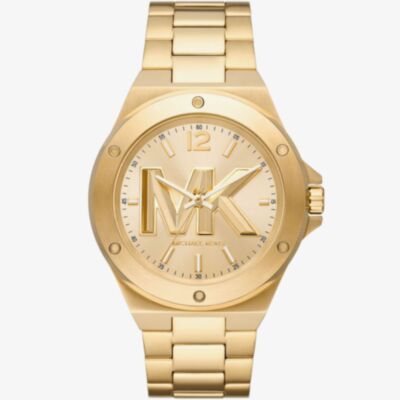 Michael Kors Ladies Lennox Gold Logo Watch MK8939