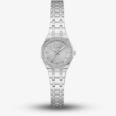 Guess Ladies Pixie Silver Crystal Bezel Watch GW0931L1