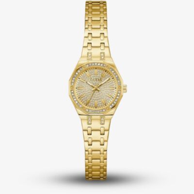 Guess Ladies Pixie Gold Plated Crystal Bezel Watch GW0931L2