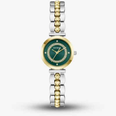Guess Ladies Leena Two Colour Green Dial Crystal Bracelet Watch GW0994L3