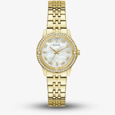Guess Ladies Colette Gold Tone Crystal Bracelet Watch GW1027L2
