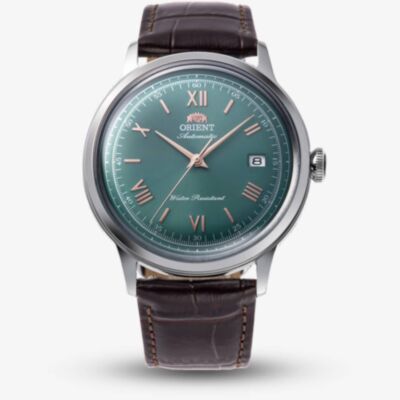 Orient Mens Bambino Mint Green Dial Leather Strap Watch RA-AC0023E