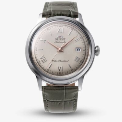 Orient Mens Bambino Beige Dial Leather Strap Watch RA-AC0025N