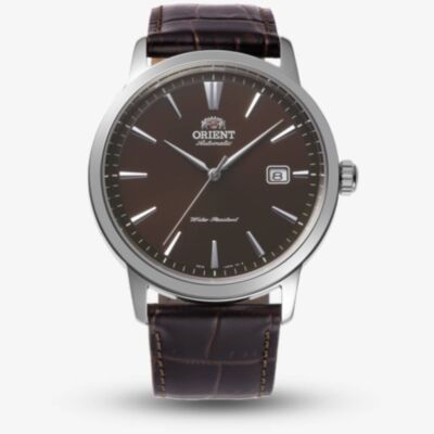 Orient Mens AC0F Brown Dial Leather Strap Watch RA-AC0F17Y