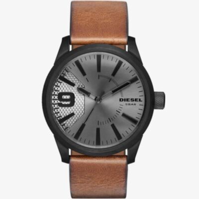 Diesel Mens Rasp Light Brown Leather Strap Watch DZ1764
