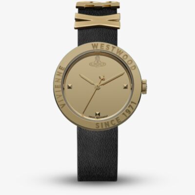 Vivienne Westwood Ladies Rebel Leather Strap Watch VV303BKGD 