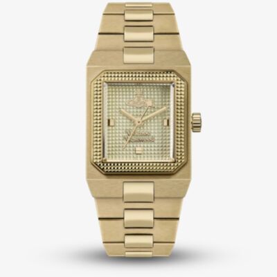 Vivienne Westwood Ladies Brunswick Gold Tone Rectangle Dial Watch VV333LOLGD