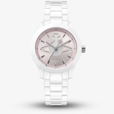 Vivienne Westwood Ladies Fenchurch Ceramica Pink Dial Watch VV358LPKWH