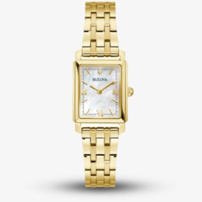 Bulova Sutton Gold Rectangular Watch 9L177