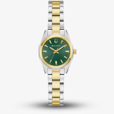 Bulova Ladies Surveyor Green Dial Two Colour Bracelet Watch 98L329
