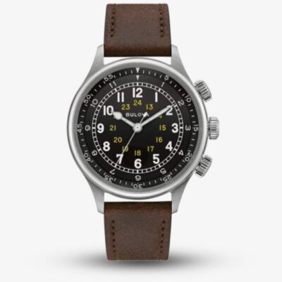 Bulova Mens A15 Pilot Automatic Strap Watch 96A245