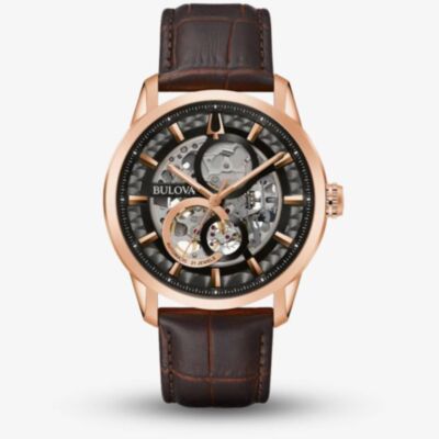 Bulova Mens Sutton Rose Gold Plated Expansion Watch 97A169