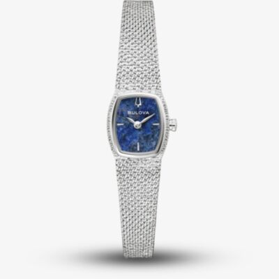 Bulova Ladies Goddess Of Time Stainless Steel Blue Sodalite Dial Watch 96L343