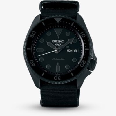 Seiko Mens 5 Sports Blackout Fabric Strap Watch SRPD79K1