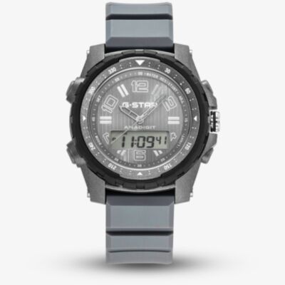 G Star Mens OPS 01 Grey Dual Display Strap Watch GSW.502.01
