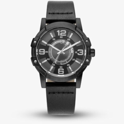G Star Mens Constructed Black Leather Strap Watch GSW.506.02