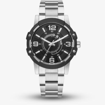 G Star Mens Constructed Black Dial Silver Bracelet Watch GSW.506.06