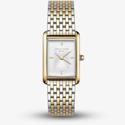 ROSEFIELD Ladies Heirloom White Dial Two Tone Bracelet Watch HWDSG-H03