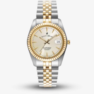 Jacques du Manoir Ladies Inspiration Classic Gold Dial Two-Tone Stainless Steel Bracelet Watch JWG02202