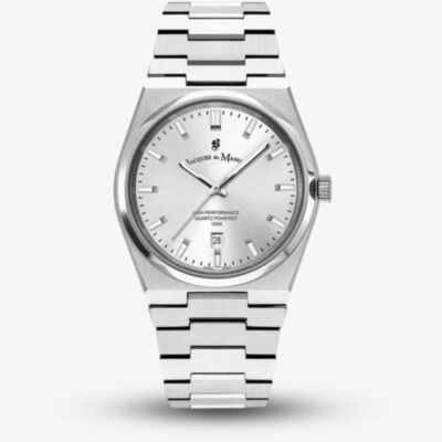 Jacques du Manoir Mens Horizon Silver Dial Stainless Steel Bracelet Watch JWG03501