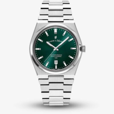 Jacques du Manoir Mens Horizon Green Dial Stainless Steel Bracelet Watch JWG03503