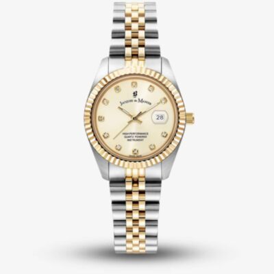 Jacques du Manoir Ladies Inspiration Elegance Gold Dial Two Tone Stainless Steel Bracelet Watch JWL01201