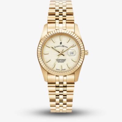 Jacques du Manoir Ladies Inspiration Passion Gold Dial Stainless Steel Bracelet Watch JWL01804