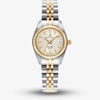 Jacques du Manoir Ladies Inspiration Classic Gold Dial Two Tone Stainless Steel Bracelet Watch JWL02102