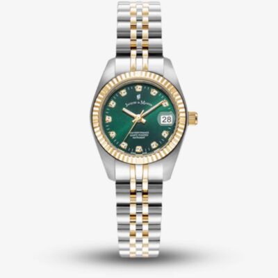 Jacques du Manoir Ladies Inspiration Elegance Green Dial Two Tone Stainless Steel Bracelet Watch JWL02104