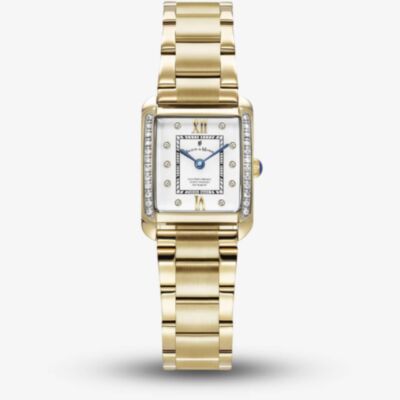 Jacques du Manoir Ladies Emily White Dial Gold Tone Bracelet Watch JWL05502