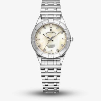 Jacques du Manoir Ladies Leonie White Mother Of Pearl Dial Bracelet Watch JWL05901