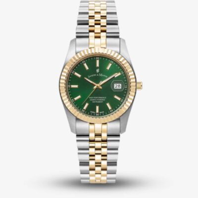 Jacques du Manoir Ladies Inspiration Classic Green Dial Two Tone Bracelet Watch JWN02301