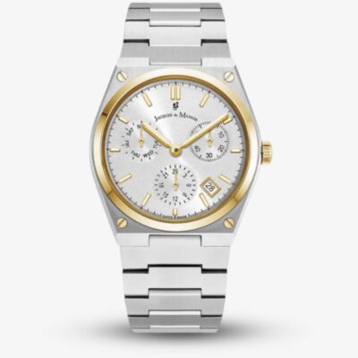 Jacques du Manoir Mens Horizon Multifunction Silver Dial Bracelet Watch JWN05704