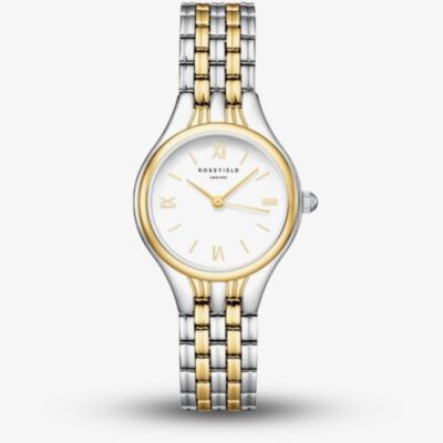 ROSEFIELD Ladies Muse White Dial Two Tone Bracelet Watch MUWDSD-MU03